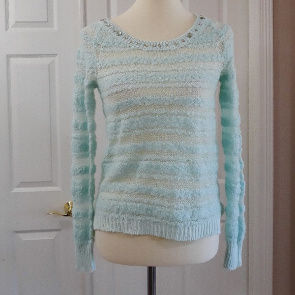 Daytrip Sweaters - Daytrip pastel mint blue light-weight sweater Daytrip Sweaters - Daytrip pastel mint blue light-weight sweater